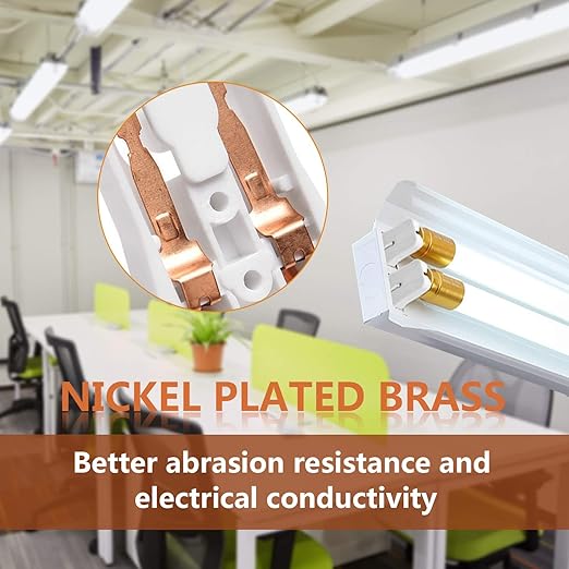 JACKYLED 50Pcs of UL Listed Non-shunted T8 Lamp Holder Socket Tombstone for LED Fluorescent Tube Replacements Turn-Type Lampholder, Medium Bi-pin Socket for Programmed Start Ballasts Standard Profile