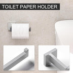 5-Pieces Bathroom Hardware Set, SUS304 Stainless Steel Wall Mounted 16 Inch Hand Towel Bar, Toilet Paper Holder, Towel Ring, Towel Hooks, Bathroom Towel Bar Set, Brushed Nickel