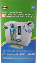 Danco HYR451T HyrdroRight Universal Water-Saving Toilet Repair Kit with Dual Flush Valve, Lever Handle, White, HYR451T