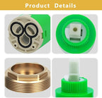 FL02GJ 35mm Single Lever Faucet Cartridge Replacement for American Standard 7034 Cartridge, Danze DA507348N, Gerber-92-298, Moen-121620, La Torre Single Lever Faucets, 1 3/8"