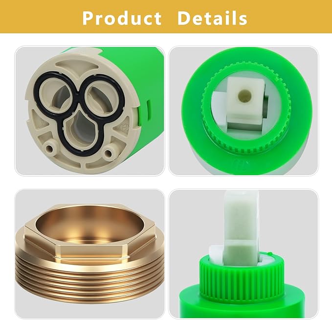 FL02GJ 35mm Single Lever Faucet Cartridge Replacement for American Standard 7034 Cartridge, Danze DA507348N, Gerber-92-298, Moen-121620, La Torre Single Lever Faucets, 1 3/8"