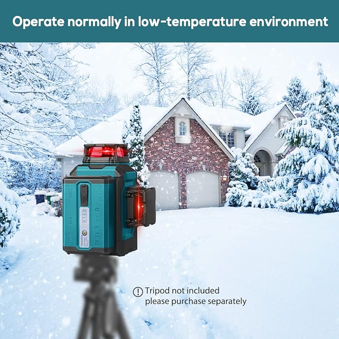 Takamine 12 Lines 3D Self Leveling Laser Level Pro, 3x360 ultra-bright Red Line with Brightness Adjustment, Two Li-ion Batteries, Remote Controller, Magnetic Rotating Stand Included