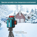 Takamine 12 Lines 3D Self Leveling Laser Level Pro, 3x360 ultra-bright Red Line with Brightness Adjustment, Two Li-ion Batteries, Remote Controller, Magnetic Rotating Stand Included