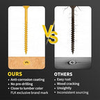 Wood Screws 3 Inch, FIXLINK Deck Screws #10 x 3, 105 PCS, Epoxy Coated, T25 Star Bit Above 1500 Hour Salt Spray Coating Outdoor Decking Screws Excellent Rust Resistant for Outdoor Wood Fence