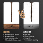 Wood Screws 4 Inch, FIXLINK Deck Screws #10 x 4, 105 PCS, Epoxy Coated, T25 Star Bit Above 1500 Hour Salt Spray Coating Outdoor Decking Screws Excellent Rust Resistant for Wood Fence, Brown