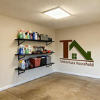 1-Pack Garage Wall Shelves, 2' x 4' Heavy Duty Wall Mounted Storage Rack with 3 Hooks, 250 lbs Capacity, Steel Garage Organization Shelving for Tools, Bins, and Power Equipment