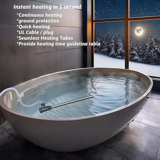 1800W Submersible Water Heater Portable Electric Hot Tub and Pool Immersion Water Heater with Temp Control, WiFi Timer for Baptistry, Spa, Inflatable Pool, Above Ground Pool and Bathtub