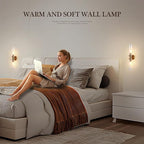 E26 Brushed Brass 2 Light Vanity Lights, Farmhouse Gold Modern Bathroom Wall Lamps with Glass Shade