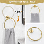 YACVCL Brushed Gold 4-Piece Bathroom Hardware Set,Bathroom Towel Bar Set,SUS304 Stainless Steel Bathroom Accessories Set Wall Mounted Towel Holder Set,27.5 Inch