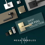 Mega Handles Prime Privacy Lever Door Handle for Hallway, Closet and Bathroom, Keyless Reversible Design Door Levers, Fits All Standard Door Sizes, Covered Screws Included - Satin Brass (1 Pack), 5"
