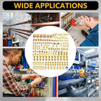 170Pcs DOT Air Brake Line Fittings & Brass Air Nylon Tube Compression Fittings Assortment Kits,1/4" 1/8" 3/8" 1/2" NPT Push To Connect Fittings Quick Connect Air Hose Fittings for Truck or Air System