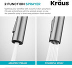 KRAUS Oletto Touchless Sensor Pull-Down Single Handle Kitchen Faucet in Spot-Free Stainless Steel, KSF-2830SFS