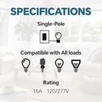 ThunderWay Matte White Single-Pole Decorator Wall Light Switch, Decorative Paddle Rocker Switch Replacement, 15A 120/277V, UL Listed for Residential Grade Applications, 20 Pack