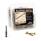 WELLOCKS Deck Screws, Wood Screws, Tan, Superior Rust Resistant, Epoxy Coated, Above 1000 Hour Salt Spray Coating T25 Torx Star Bit Included for Outdoor Wood Fence (5.2LBS Tan, #8×1")
