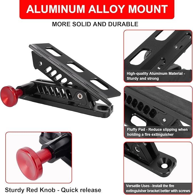UTV Fire Extinguisher Mount Bracket, Quick Release Fire Extinguisher Mount Holder for Jeep, Offroad Car, UTV Accessories (A)