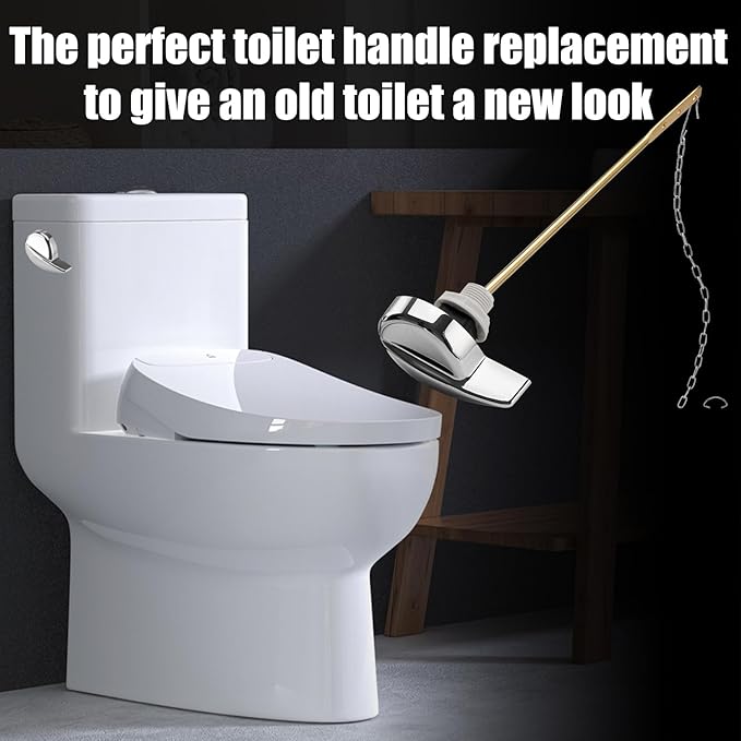 Toilet Handle Replacement Parts Kit, Side Mount Toilet Flush Handle for TOTO THU004-CP Trip Lvr for TOTO ST701, CST854, CST884 (Zinc Alloy & Copper Lever)