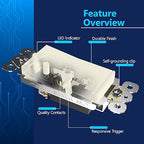 LIDER Minimalist Design Matte Finish Lighted Decorator Switch, Frameless Paddle Light Switch with Locator Light, Grounding Screw, 15A 125V, UL Listed, LS15-1P-LA, Light Almond