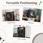 Auertech 1.5 Cu.Ft Portable Clothes Dryer, 850 W Front Load Electric Dryer Machine with Stainless Steel Drum, Simple Control Knob, Compact Tumble Dryer for Laundry Apartment, Dorm, RV, Grey