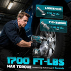 Cordless Impact Wrench 1/2" Compatible with Makita 18v Battery, 1700 Ft-lbs High Torque Impact Driver with 6Pcs Sockets & Storage Case, Impact Gun with 4 Modes & LED Light(Tool Only)