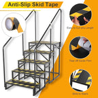 RV Steps with Handrail, Hot Tub Steps with Handrail, Portable Stairs Steps for 5th Wheel RV, Mobile Home Stairs Outdoor RV Step (5 Steps with 2 Handrails)