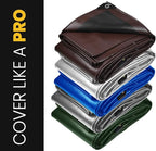 PROTARP Extra Heavy Duty 16 Mil Tarp Cover, Waterproof, UV Resistant, Rip and Tear Proof, Poly Tarpaulin with Reinforced Edges for Roof, Camping, Patio, Pool, Boat. (Brown/Black 50′ X 100′)