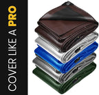 PROTARP Extra Heavy Duty 16 Mil Tarp Cover, Waterproof, UV Resistant, Rip and Tear Proof, Poly Tarpaulin with Reinforced Edges for Roof, Camping, Patio, Pool, Boat. (Green/Black 24′ X 24′)