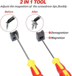 Magnetic Screwdriver Sets 10 PCS,Craftsman Screwdriver Set with Bag,Flat Head Phillips Screwdriver, Non-Slip Cushion Grip for Repair Home Improvement,Red & Yellow