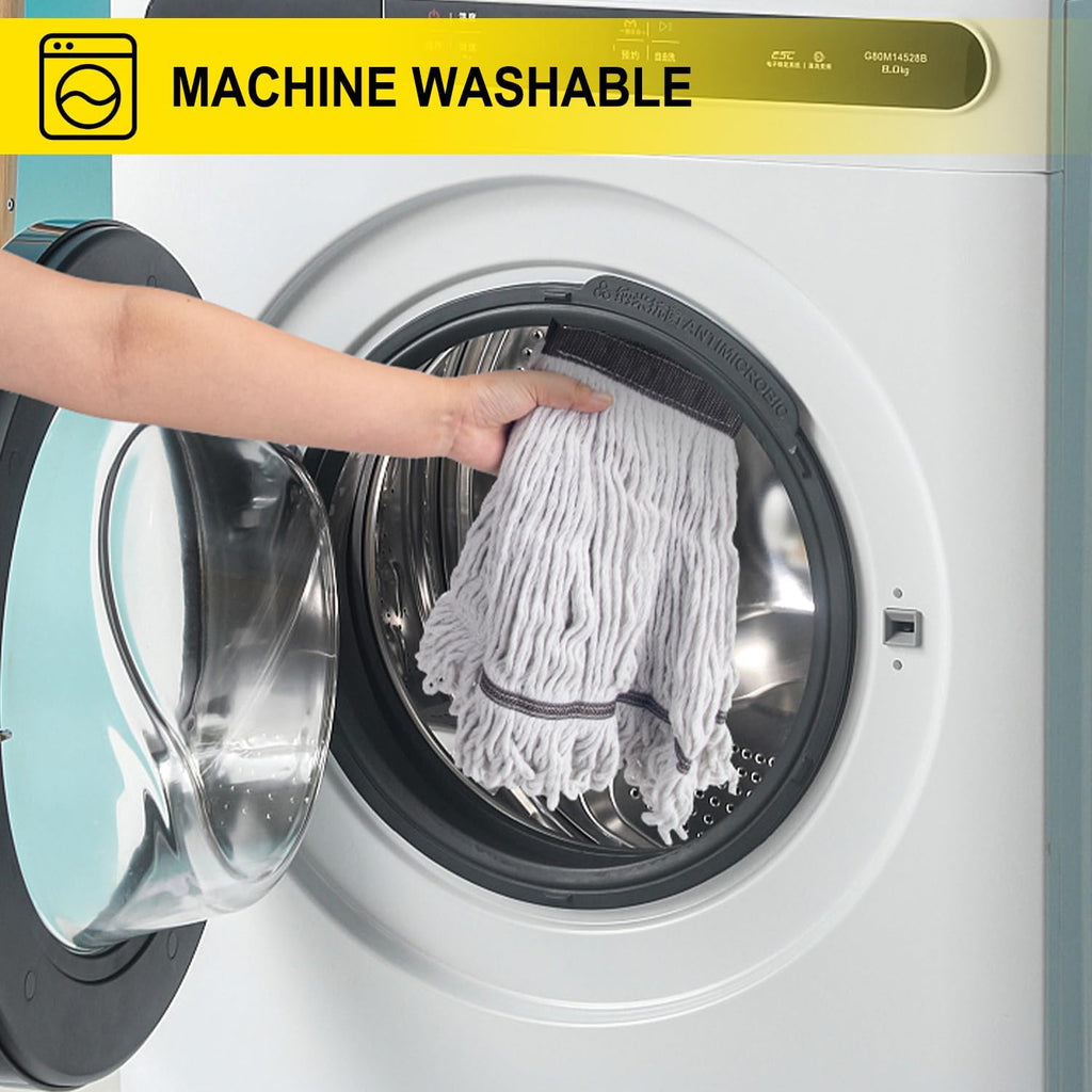 KeFanta 60" Heavy Duty Commercial Mops for Floor Cleaning,Looped-End String Industrial Mop with Long Handle, Cotton Wet Mop for Home, Kitchen, Garage, Office and Concrete/Tile Floor