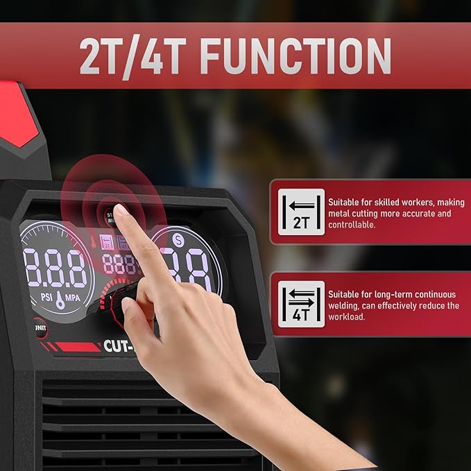 YESWELDER CUT-55HF Plasma Cutter, High Frequency 55Amp Non-Touch Pilot Arc Air Power, Large Digital Display 110/220V Dual Voltage IGBT Inverter Plasma Cutting Machine
