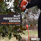 IRON FORGE CABLE 100 Ft Orange Extension Cord - 16/3 SJTW Heavy Duty Outdoor Extension Cable with 3 Prong Grounded Plug for Safety - Great for Garden & Major Appliances