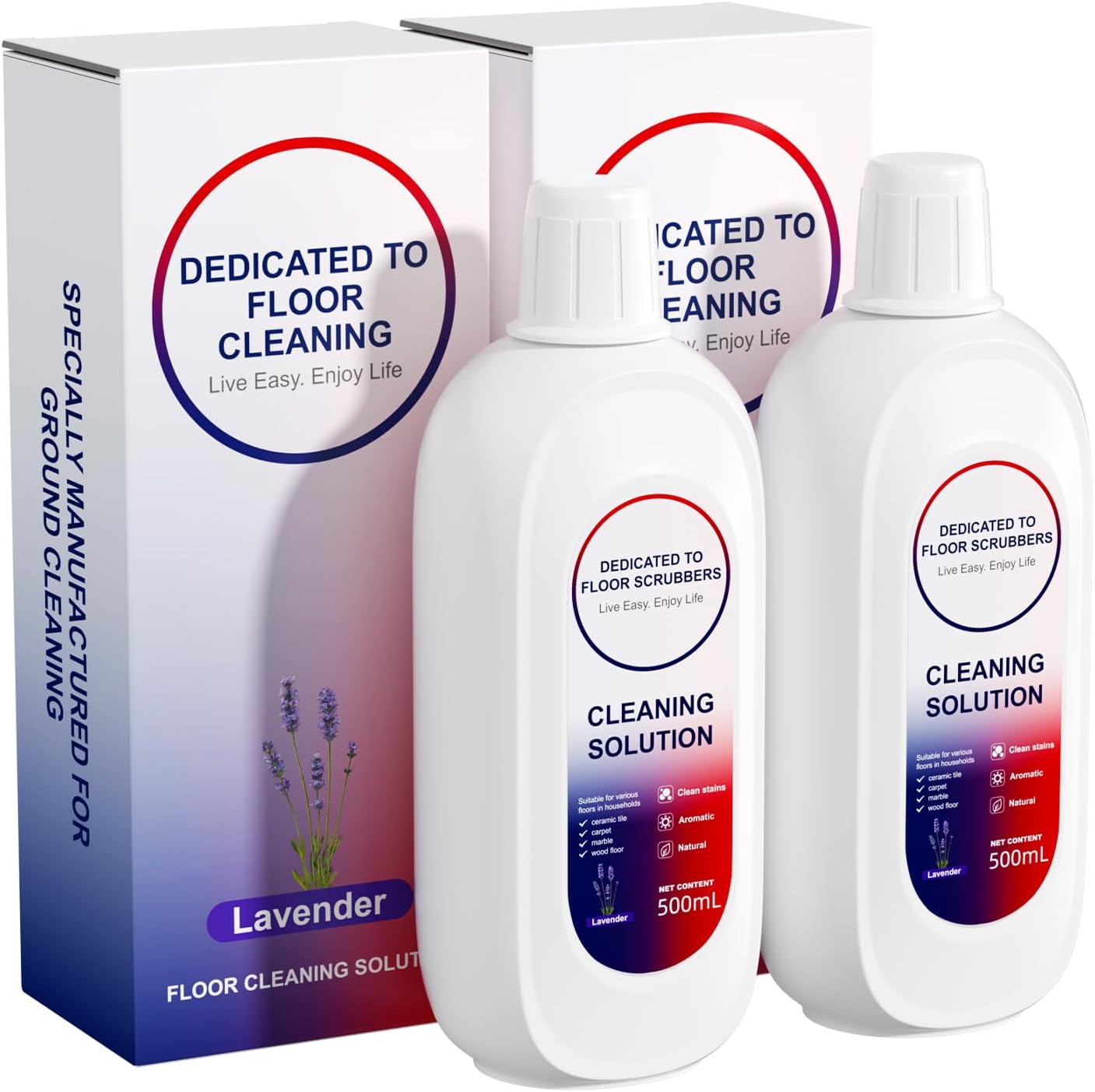 Floor Cleaning Solution Compatible With Tineco, Deep Cleans for Multiple Hard Floors, Suitable With All Robot Vacuums with Mopping and Cordless Wet/Dry Vacuum Mop Cleaner (New Lavender 2 Bottle)