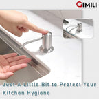 GIMILI Kitchen Faucet with Soap Dispenser, Commercial Single Handle Spring Brushed Nickel Pull Out Kitchen Sink Faucets with Pull Down Sprayer
