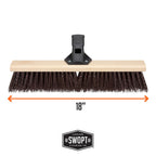 SWOPT 18" Premium Rough Surface Push Broom Head - Outdoor Broom for Driveways, Sidewalks, Patios - Interchangeable With All SWOPT Products for Efficient Cleaning & Storage
