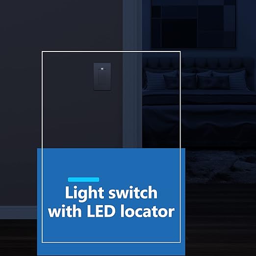 LIDER Minimalist Design Matte Finish Lighted Decorator Switch, Frameless Paddle Light Switch with Locator Light, Grounding Screw, 3-Way or Single Pole, 15A 120V, UL Listed, LS15-3W-GD5P, Gold, 5 Pack