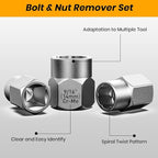 Impact Bolt & Nut Remover Set,14 Pieces Bolt Extractor Tool Set, 3/8" Drive Impact Bolt & Nut Remover Socket Tool Kit, Stripped For Damaged, Frozen, Studs, Rusted, Nuts & Screws, Tools Gifts for Men