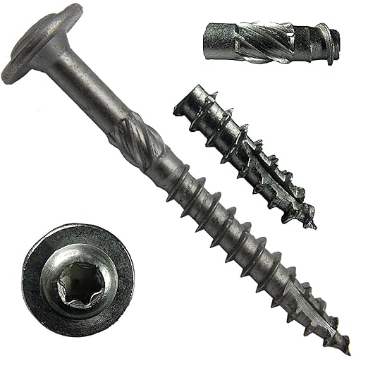 Jake Sales #15 x 2-1/2" Construction Lag Screw Stainless Steel T-30 Torx/Star Drive Heavy Duty Lag Screw Far Superior to Common Lag Screws (100 Screw Count) Modified Truss Washer Head