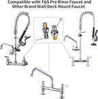 Hot & Cold Side Spindle Assembly for T&S Brass Faucet Handle Stem Assembly Fit for Eterna Valve Replace 002713-40 002714-40 (1 Pair Red & Blue)