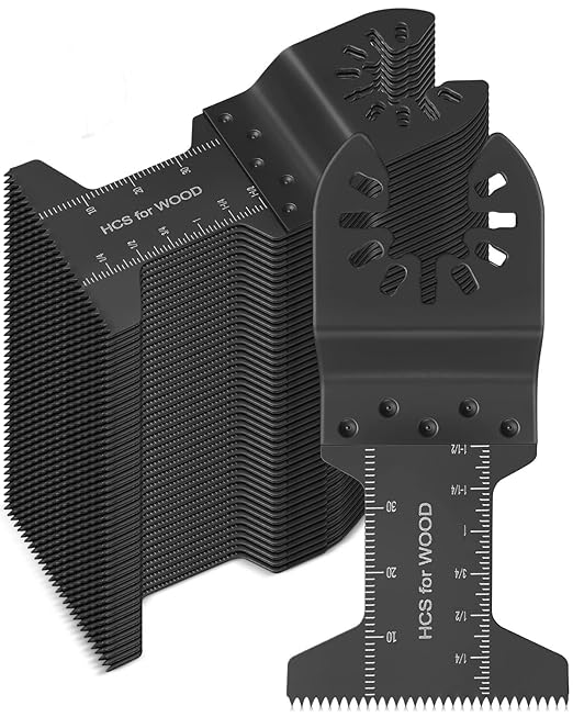 50pcs Oscillating Saw Blades, 2023 Upgrade Efficient Oscillating Tool Blades, Long Lifetime, Quick Release Multi Tool Blades Kits for Plastics, Universal Multitool Blades Wood Fit Almost All Model