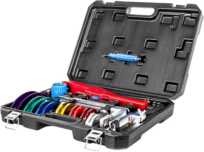 Wostore Tube Bender Kit with Reverse Bend Includes 1/4-7/8 Sizes Refrigeration Ratcheting Tubing benders Hand Tool Color Aluminium Alloy Replacement Head