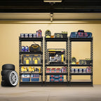 BIG RED Storage Shelving Unit, 5-Tier Adjustable, Heavy Duty Metal Garage Shelves/Utility Rack for Kitchen, Pantry, Basement, Bathroom, Laundry - 2,000 lbs Capacity, Black, 59" H x 28" W x 12" D