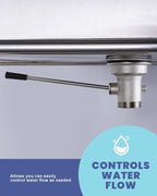 Commercial Sink Drain: 3-1/2" Sink Opening Waste Drain Valve - Brass Commercial Kitchen Sink Drain With Lever Handle - Prevents Sink Clogged Overflow For Commercial Restaurant Multi-Basin Sink