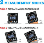 Digital Angle Finder with Electronic Laser - 4-side Strong Magnetic Angle Gauge, Cube Inclinometer with Backlight, Table Saw Miter Protractor, Woodworking Measuring Tool, Level Box for Hanging
