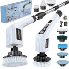 Electric Spin Scrubber, Cleaning Brushes for Household Use with 8 Replaceable Brush Heads, Power Scrubbers for Cleaning Bathroom, Extension Bath Brush Long Handle for Shower, Tub, Kitchen, Tile, Floor