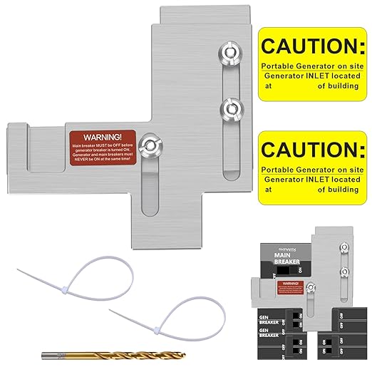 Generator Interlock Kit Compatible with Murray or Siemens 150 Amp or 200 Amp Panels, 7/8-1 1/4 inches Spacing Between Main and Branch Breaker
