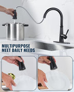 Pull Down Spray Head Replacement - for Kitchen Faucet Sprayer Head with 9 Adapters, 3 Function Pull Out Faucets Spray Nozzle Compatible with Moen, American Standard Faucets, Oil Rubbed Bronze