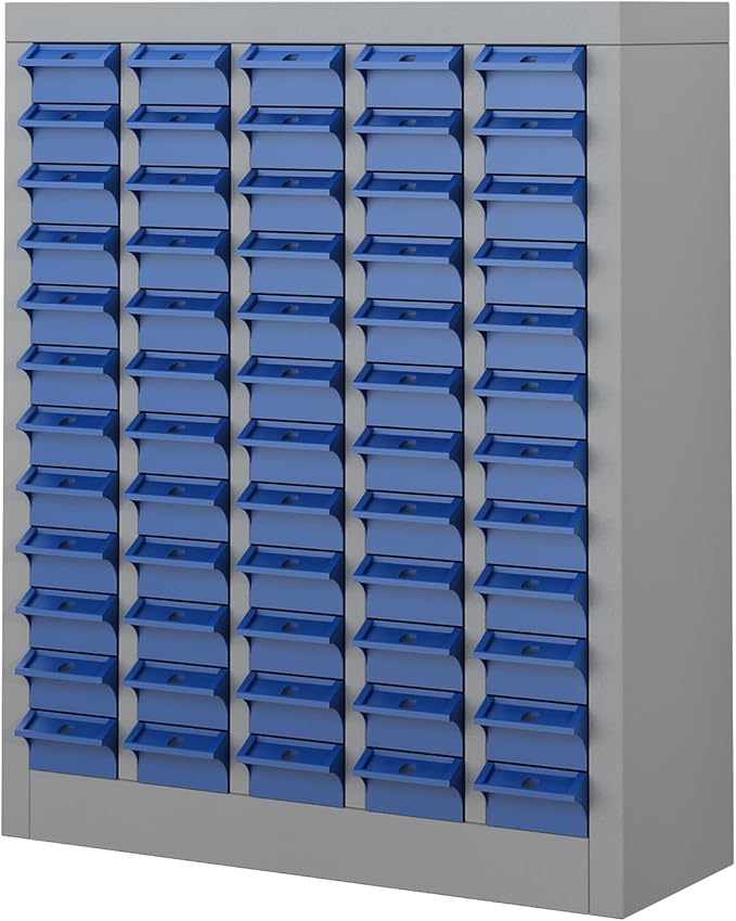 60 Drawer Tool Storage Cabinet with ABS Drawers, Bolt and Nut Organizer Parts Box, Hardware Shelving Unit for Garage and Workshop