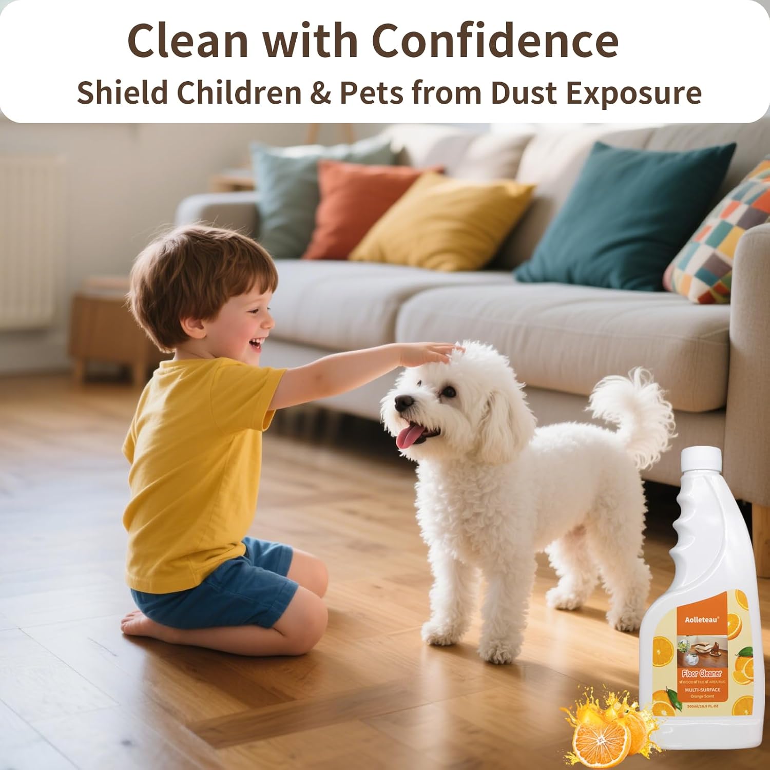 Floor Cleaner Compatible with Roborock, Eufy, Dreame, iRobot Roomba Robot Vaccum and Mop, Wet Dry Vacuums and Wetjet Mops, 16.9 FL.oz, Concentrate, Dilution Ratio 1:200, Orange Scent