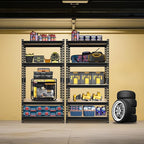 BIG RED Storage Shelving Unit, 5-Tier Adjustable, Heavy Duty Metal Garage Shelves/Utility Rack for Kitchen, Pantry, Basement, Bathroom, Laundry - 2,000 lbs Capacity, Black, 72" H x 35" W x 12" D