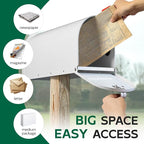 White Mailboxes for Outside Post Mount, Galvanized Steel Metal Mailbox, Standard Size, 20 x 8.7 x 6.7 Inches