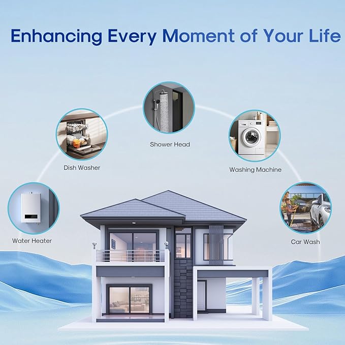 ICEPURE 5 Micron 4.5" x 10" CTO10BB-KDF Whole House Water Filter Coconut Shell Activated Carbon and KDF Heavy Metal Removal Water Filter Replacement for Home, 3PACK